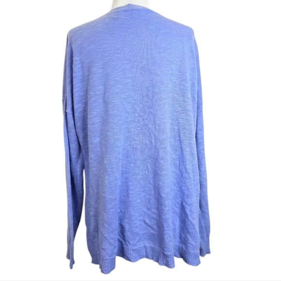 Eileen Fisher fine knit organic linen and cotton  long sleeves Top - Picture 3 of 4